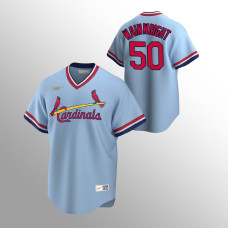 Men's St. Louis Cardinals #50 Adam Wainwright Light Blue Road Cooperstown Collection Jersey