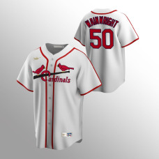 Men's St. Louis Cardinals #50 Adam Wainwright White Home Cooperstown Collection Jersey