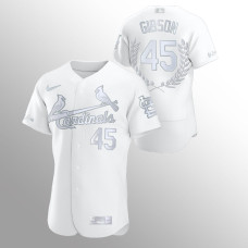 Men's St. Louis Cardinals Bob Gibson Award Collection White Hall of Fame Jersey