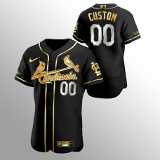 Men's St. Louis Cardinals Custom #00 Black 2020 Golden Edition Authentic Jersey