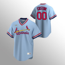 Men's St. Louis Cardinals #00 Custom Light Blue Road Cooperstown Collection Jersey