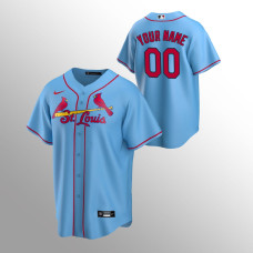 Men's St. Louis Cardinals Custom #00 Light Blue Replica Alternate Jersey