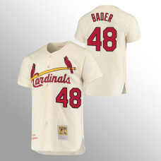 Men's St. Louis Cardinals Harrison Bader #48 Cream Cooperstown Collection Authentic Jersey