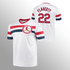Men's St. Louis Cardinals Jack Flaherty #22 White Cooperstown Collection V-Neck Jersey