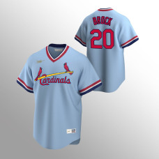 Men's St. Louis Cardinals Lou Brock Cooperstown Collection Light Blue Road Player Jersey