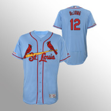 Men's St. Louis Cardinals #12 Blue Paul DeJong MLB 150th Anniversary Patch Flex Base Majestic Alternate Jersey