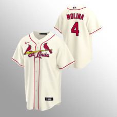 Men's St. Louis Cardinals Yadier Molina #4 Cream Replica Alternate Jersey