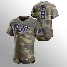Tampa Bay Rays Brandon Lowe Camo 2021 Armed Forces Day Authentic Jersey
