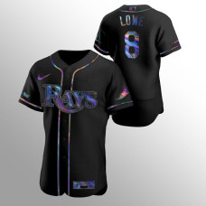 Men's Tampa Bay Rays Brandon Lowe Authentic Black Iridescent Holographic Jersey