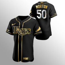 Men's Tampa Bay Rays Charlie Morton #50 Black Golden Edition Authentic Jersey