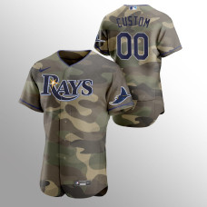 Tampa Bay Rays Custom Camo 2021 Armed Forces Day Authentic Jersey