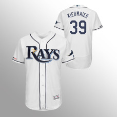 Men's Tampa Bay Rays #39 White Kevin Kiermaier MLB 150th Anniversary Patch Flex Base Majestic Home Jersey