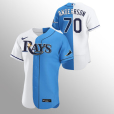 Nick Anderson Tampa Bay Rays White Blue Color Split Two-Tone Jersey