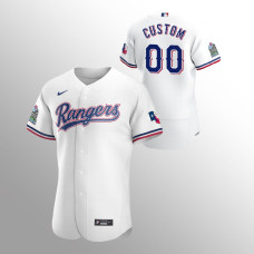 Texas Rangers Custom White Authentic Home Jersey
