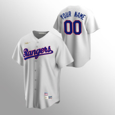 Custom Texas Rangers White Cooperstown Collection Home Jersey