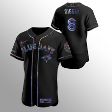 Cavan Biggio Toronto Blue Jays Black Authentic Holographic Golden Edition Jersey