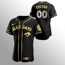 Men's Toronto Blue Jays Custom #00 Black 2020 Golden Edition Authentic Jersey