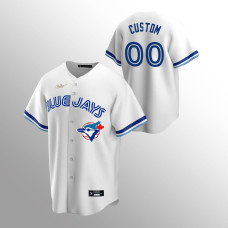Men's Toronto Blue Jays #00 Custom White Home Cooperstown Collection Jersey