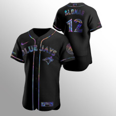 Roberto Alomar Toronto Blue Jays Black Authentic Holographic Golden Edition Jersey