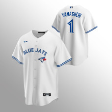 Men's Toronto Blue Jays Shun Yamaguchi #1 White Replica Home Jersey
