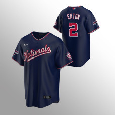 Men's Washington Nationals #2 Adam Eaton Navy Replica 2019 World Series Champions Jersey