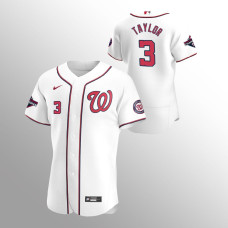 Men's Washington Nationals #3 Michael A. Taylor White Authentic 2019 World Series Champions Jersey
