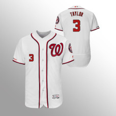 Men's Washington Nationals #3 White Michael A. Taylor MLB 150th Anniversary Patch Flex Base Majestic Home Jersey