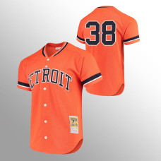 Detroit Tigers #38 Michael Pineda Cooperstown Collection Mitchell & Ness Mesh Batting Practice Orange Jersey