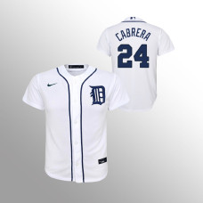 Tigers #24 Miguel Cabrera Youth Jersey Replica White Home