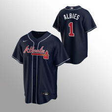 Atlanta Braves Jersey Ozzie Albies Navy #1 Alternate Replica