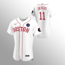 Red Sox #11 Rafael Devers Alternate Boston Strong White Jersey