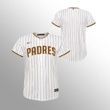 Padres # Youth Home Replica White Jersey