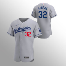 Los Angeles Dodgers Jersey Sandy Koufax Gray #32 Road Authentic