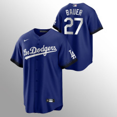 Los Angeles Dodgers Trevor Bauer Royal #27 2021 City Connect Replica Jersey