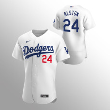 Los Angeles Dodgers Walter Alston White #24 Authentic Home Jersey