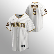 San Diego Padres #5 Wil Myers Motorola Patch Home Replica White Jersey