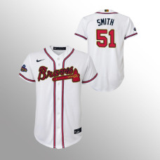 Braves #51 Will Smith Jersey Youth Replica White 2022 Gold Program