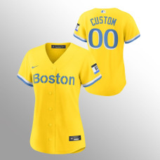 Women's Boston Red Sox Custom Gold 2021 City Connect Replica Jersey