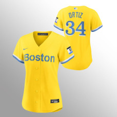Women's Boston Red Sox David Ortiz Gold 2021 City Connect Replica Jersey