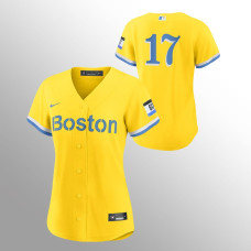 Women's Boston Red Sox Nathan Eovaldi Gold Light Blue 2021 City Connect Replica Jersey