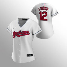 Women's Cleveland Indians Francisco Lindor White 2020 Replica Home Jersey