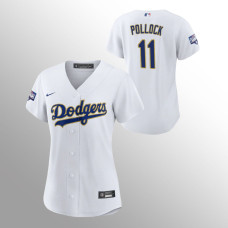 Women's Los Angeles Dodgers A.J. Pollock White 2021 Gold Program Replica Jersey