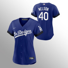 Women's Los Angeles Dodgers Jimmy Nelson Royal 2021 City Connect Replica Jersey