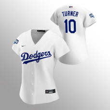 Women's Los Angeles Dodgers Justin Turner White 2020 World Series Champions Replica Jersey