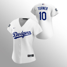 Women's Los Angeles Dodgers Justin Turner White 2020 World Series Replica Jersey