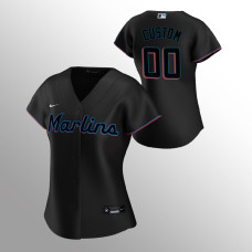 Women's Miami Marlins Custom Black Replica 2020 Alternate Jersey
