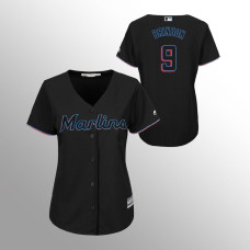 Women's Miami Marlins Black Majestic Alternate #9 Lewis Brinson 2019 Cool Base Jersey