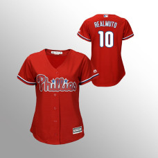 Women's Philadelphia Phillies Red Majestic Alternate #10 J.T. Realmuto Cool Base Jersey