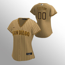 Women's San Diego Padres Custom Tan Brown Replica Alternate Jersey