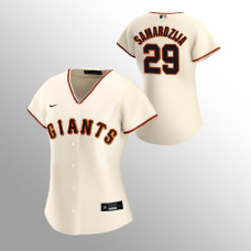 Women's San Francisco Giants Jeff Samardzija Cream 2020 Replica Home Jersey